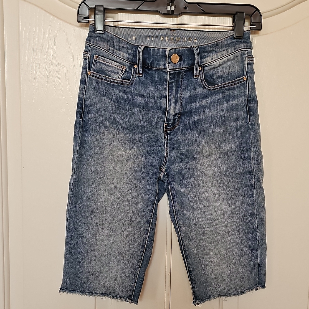 WHBM White House Black Market Blue Denim Bermuda Shorts Size 0